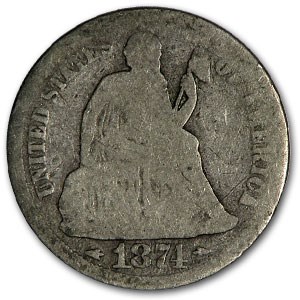 1874 Liberty Seated Dime Good 1874 Liberty Seated Dime Good