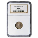 1874 Liberty Seated Dime MS-66 NGC (Arrows)