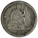 1874 Liberty Seated Dime VG