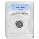 1874 Liberty Seated Dime XF-45 PCGS (Arrows)