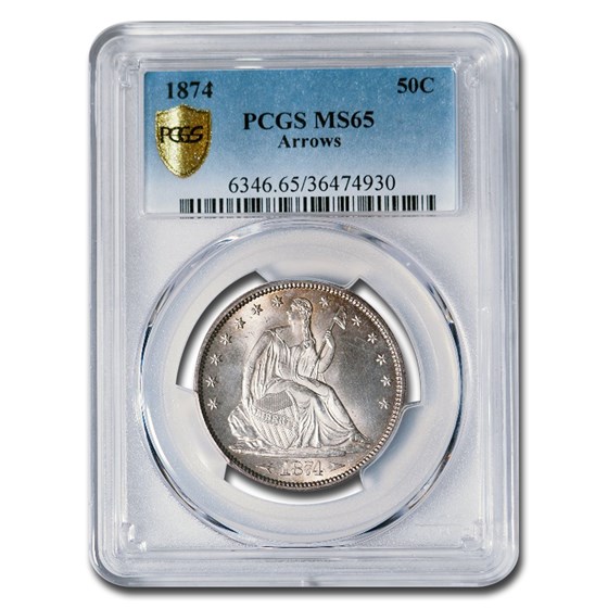 1874 Liberty Seated Half Dollar MS-65 PCGS (Arrows) 1874 Liberty Seated Half Dollar MS-65 PCGS (Arrows)