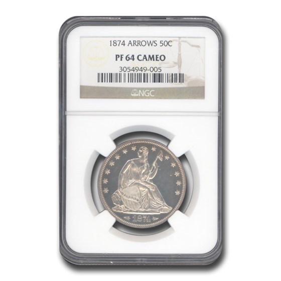 1874 Liberty Seated Half Dollar PF-64 Cameo NGC (Arrows) 1874 Liberty Seated Half Dollar PF-64 Cameo NGC (Arrows)
