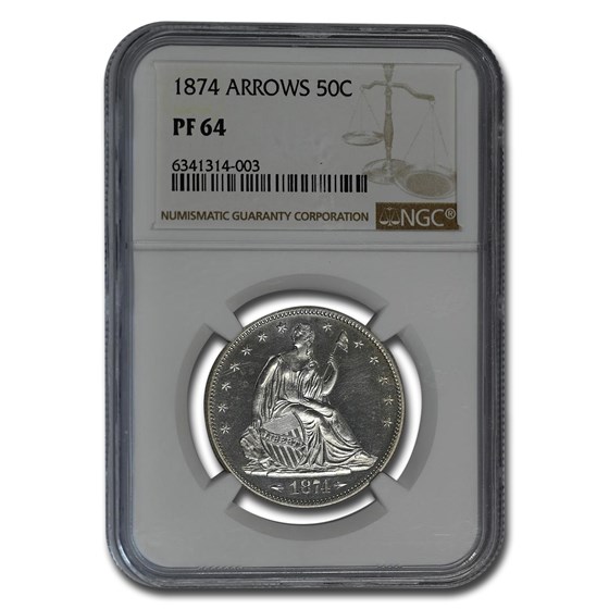 1874 Liberty Seated Half Dollar PF-64 NGC 1874 Liberty Seated Half Dollar PF-64 NGC