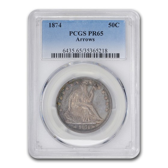 1874 Liberty Seated Half Dollar PR-65 PCGS (Arrows) 1874 Liberty Seated Half Dollar PR-65 PCGS (Arrows)