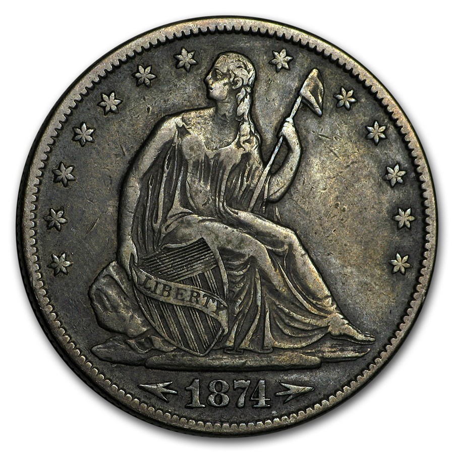 1874 Liberty Seated Half Dollar XF