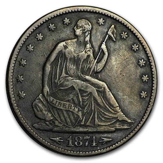 1874 Liberty Seated Half Dollar XF 1874 Liberty Seated Half Dollar XF