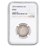 1874 Liberty Seated Quarter PF-67 NGC (Arrows)