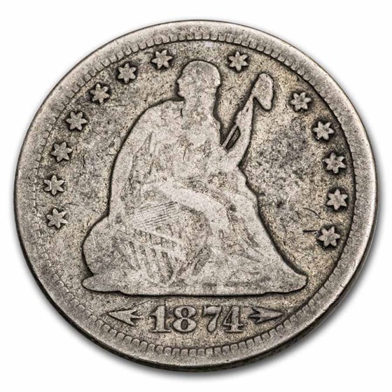 1874 Liberty Seated Quarter VG 1874 Liberty Seated Quarter VG