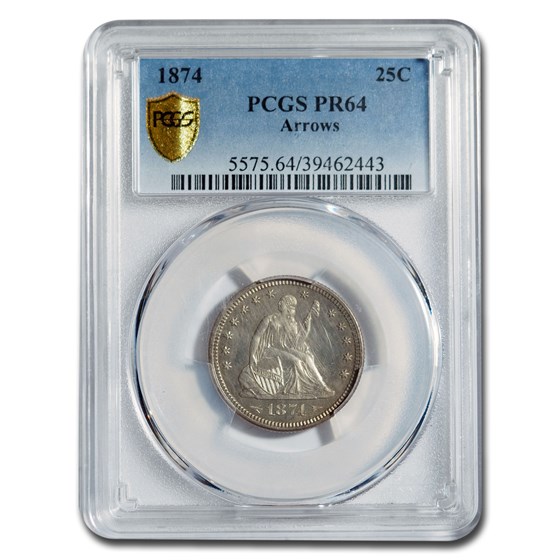 1874 Liberty Seated Quarter w/Arrows PR-64 PCGS 1874 Liberty Seated Quarter w/Arrows PR-64 PCGS