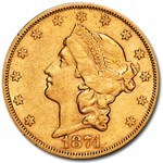 1874-S $20 Liberty Gold Double Eagle AU