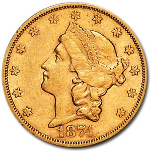 1874-S $20 Liberty Gold Double Eagle AU 1874-S $20 Liberty Gold Double Eagle AU