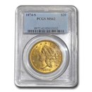 1874-S $20 Liberty Gold Double Eagle MS-62 PCGS
