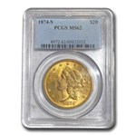 1874-S $20 Liberty Gold Double Eagle MS-62 PCGS