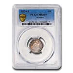 1874-S Liberty Seated Dime MS-66+ PCGS