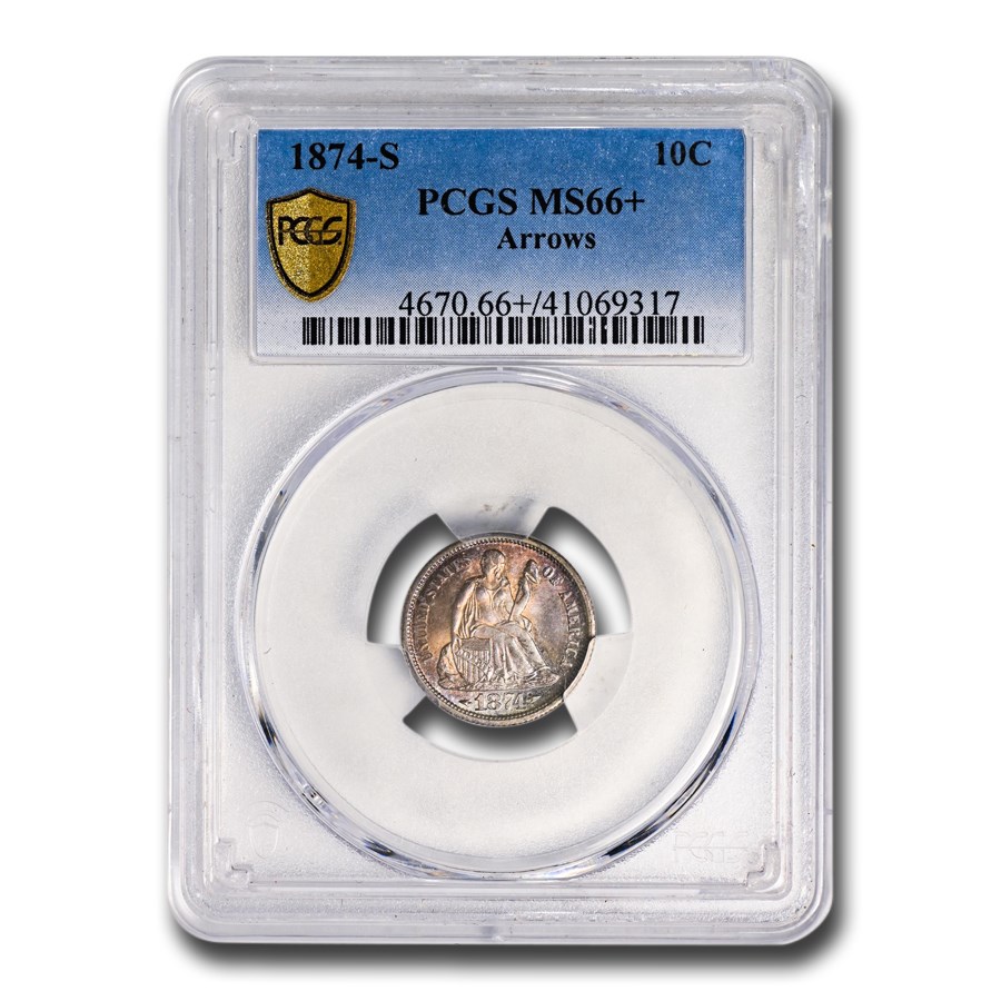1874-S Liberty Seated Dime MS-66+ PCGS