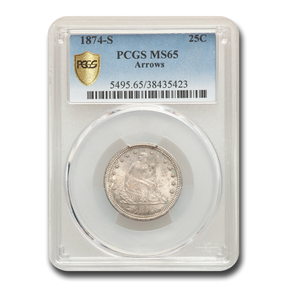 1874-S Liberty Seated Quarter MS-65 PCGS (Arrows) 1874-S Liberty Seated Quarter MS-65 PCGS (Arrows)
