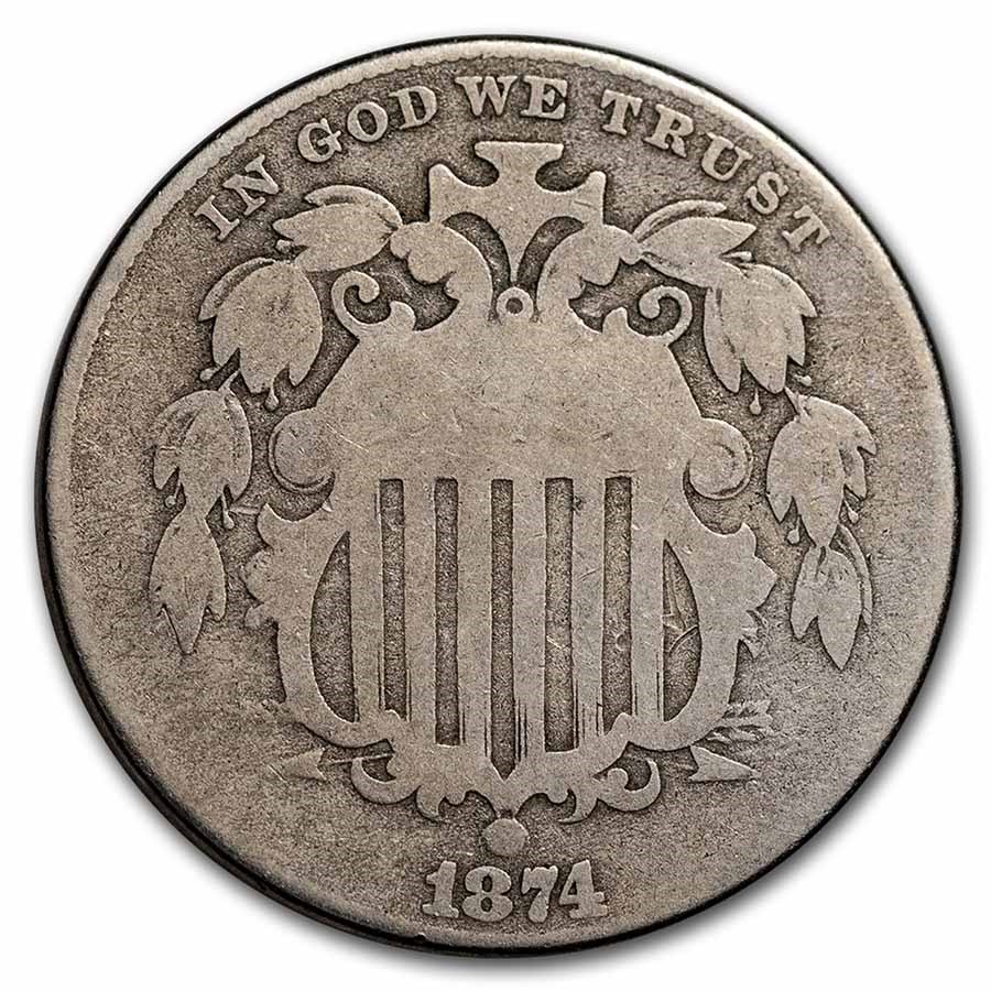 1874 Shield Nickel Good
