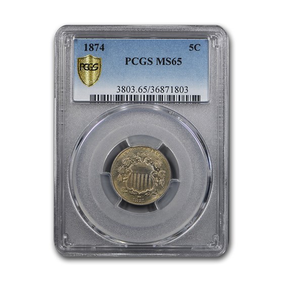 1874 Shield Nickel MS-65 PCGS 1874 Shield Nickel MS-65 PCGS