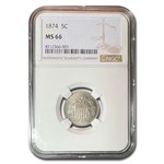 1874 Shield Nickel MS-66 NGC