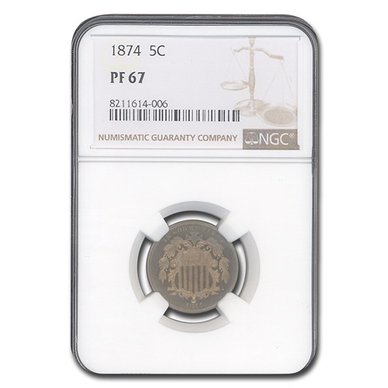 1874 Shield Nickel PF-67 NGC 1874 Shield Nickel PF-67 NGC