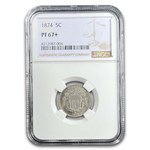 1874 Shield Nickel PF-67+ NGC