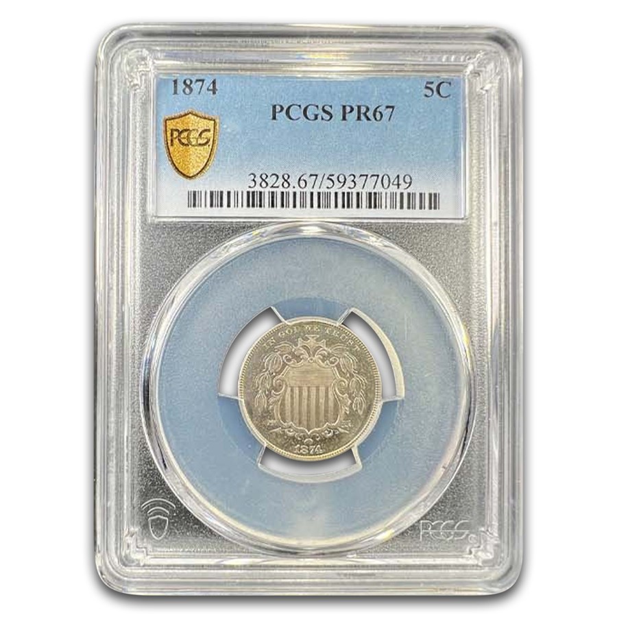 1874 Shield Nickel PR-67 PCGS