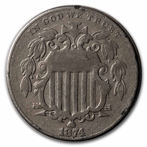 1874 Shield Nickel VG 1874 Shield Nickel VG