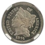 1874 Three Cent Nickel PF-66 Cameo NGC