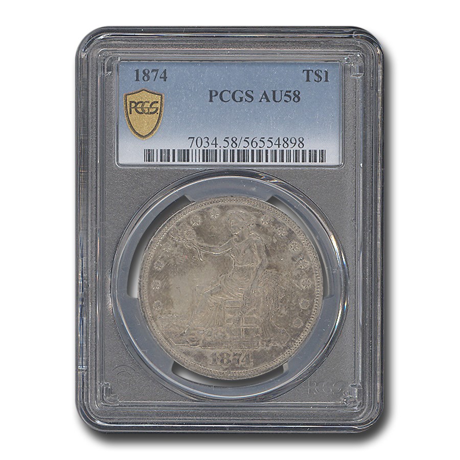 1874 Trade Dollar AU-58 PCGS