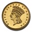 1875 $1 Indian Head Pattern PR-64 PCGS CAC (J-1432 Gilt)