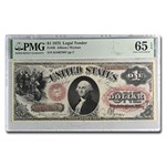 1875 $1 Legal Tender George Washington CU-65 EPQ PMG (Fr#26)