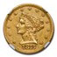 1875 $2.50 Liberty Gold Quarter Eagle AU-55 NGC