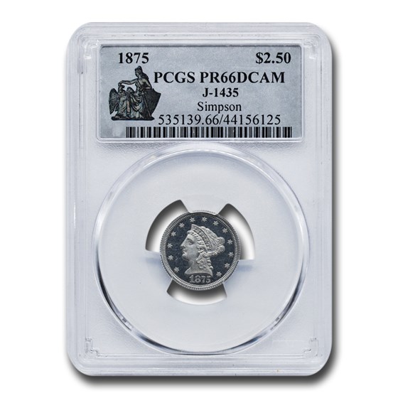 1875 $2.50 Pattern PR-66 DCAM PCGS (J-1435)