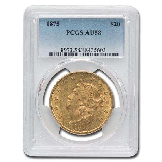 1875 $20 Liberty Gold Double Eagle AU-58 PCGS 1875 $20 Liberty Gold Double Eagle AU-58 PCGS
