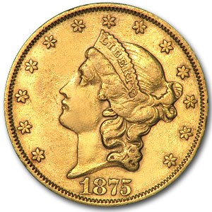 1875 $20 Liberty Gold Double Eagle AU 1875 $20 Liberty Gold Double Eagle AU