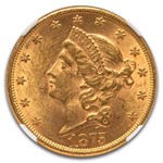 1875 $20 Liberty Gold Double Eagle MS-61 NGC