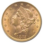 1875 $20 Liberty Gold Double Eagle MS-61 PCGS