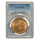 1875 $20 Liberty Gold Double Eagle MS-62 PCGS