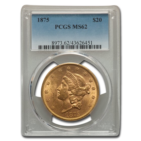 1875 $20 Liberty Gold Double Eagle MS-62 PCGS 1875 $20 Liberty Gold Double Eagle MS-62 PCGS