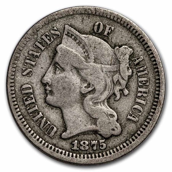 1875 3 Cent Nickel VF 1875 3 Cent Nickel VF