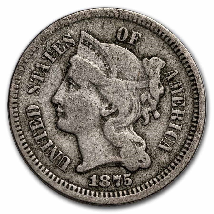 1875 3 Cent Nickel VF
