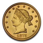 1875 $5 Pattern Half Eagle PR-65 PCGS CAC (J-1439 GILT, Bass Jr.)