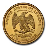 1875 $5 Pattern Half Eagle PR-65 PCGS CAC (J-1439 GILT, Bass Jr.)