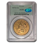 1875-CC $20 Liberty Gold Double Eagle AU-50 PCGS CAC