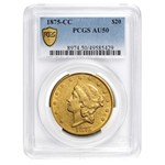 1875-CC $20 Liberty Gold Double Eagle AU-50 PCGS