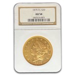 1875-CC $20 Liberty Gold Double Eagle AU-58 NGC