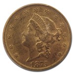 1875-CC $20 Liberty Gold Double Eagle MS-60 PCGS CAC