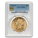 1875-CC $20 Liberty Gold Double Eagle MS-61 PCGS