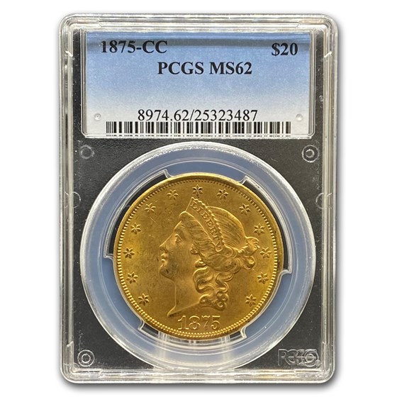 1875-CC $20 Liberty Gold Double Eagle MS-62 PCGS 1875-CC $20 Liberty Gold Double Eagle MS-62 PCGS