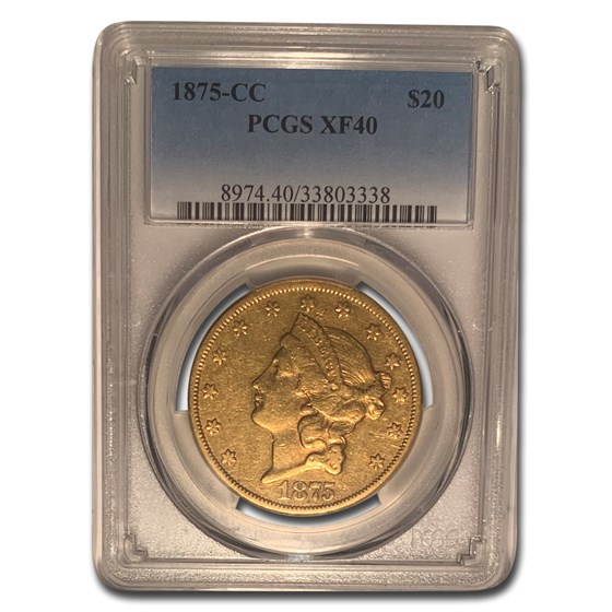 1875-CC $20 Liberty Gold Double Eagle XF-40 PCGS 1875-CC $20 Liberty Gold Double Eagle XF-40 PCGS